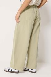 PixieGirl Petite Women's Sage Green Tie Waist Wide Leg Jeans | PixieGirl  2