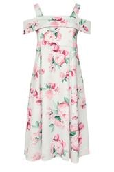 YOURS LONDON Curve Sage Green Cold Shoulder Floral Skater Dress