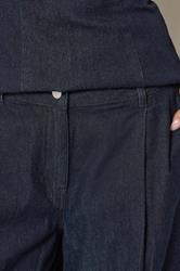 PixieGirl Petite Women's Dark Blue Pleated Wide Leg Jeans | PixieGirl  4