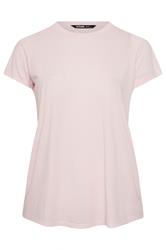 YOURS Camiseta básica rosa lisa