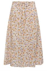 PixieGirl Petite Cream Ditsy Floral Belted Midi Skirt