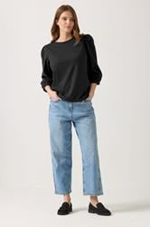 M&Co Black Broderie Cotton Puff Sleeve Top | M&Co 1