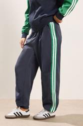 PixieGirl Petite Women's Navy Stripe Cuffed Joggers | PixieGirl 2