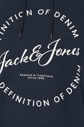 JACK & JONES Big & Tall Navy Blue Circle Logo Printed Hoodie | BadRhino 5