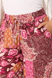 M&Co Red Abstract Floral Print Wide Leg Trousers | M&Co 4