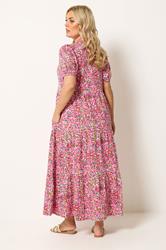 YOURS Plus Size Pink Floral Summer Dress | Yours Clothing 2