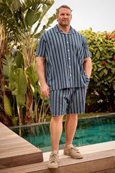 BadRhino Big & Tall Navy Blue & White Stripe Shirt | BadRhino 6