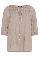 YOURS Curve Brown Stripe Tie Front Top