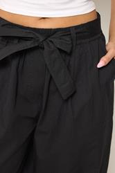 PixieGirl Petite Women's Black Poplin Barrel Trousers | PixieGirl 4