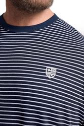 BadRhino Big & Tall Navy Blue Stripe Pique T-Shirt | BadRhino 5