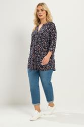 YOURS Plus Size Black Floral Shirt | Yours Clothing 1