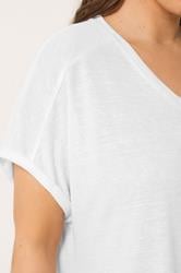 YOURS Plus Size White Linen Look T-Shirt | Yours Clothing 4