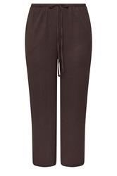 YOURS Plus Size Chocolate Brown Textured Wide Leg Trousers | Yours Clothing 5