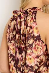 LTS Tall Women's Rust Orange Floral Satin Halterneck Top | Long Tall Sally 4