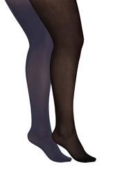 YOURSET Curve 2 PACK Navy Blue & Black 100 Denier Tights