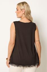 YOURS Plus Size Black Lace Satin Scarf | Yours Clothing 2