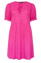 YOURS roze mini-jurk met strik voor
