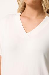 YOURS Plus Size V-Neck Ivory White T-Shirt | Yours Clothing 4
