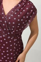 YOURS LONDON Plus Size Purple Polka Dot Godet Hem Wrap Dress | Yours Clothing 4