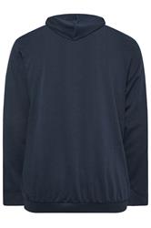 JACK & JONES Big & Tall Navy Blue Circle Logo Printed Hoodie | BadRhino 4