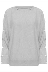 M&Co Grey Marl Batwing Eyelet Jumper
