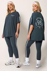 YOURS ACTIVE Plus Size Navy Blue 'The Motivation Club' T-Shirt | Yours Clothing 3