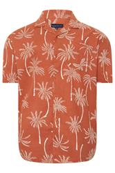 BadRhino Big & Tall Clay Orange Palm Tree Print Short Sleeve Shirt