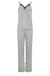 LTS Tall Grey Heart Print Cotton Wide Leg Pyjama Set