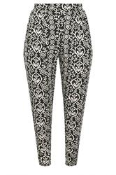 YOURS Plus Size Black Ikat Print Harem Trousers | Yours Clothing 5
