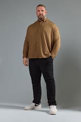 BadRhino Big & Tall Tan Brown Long Sleeve Oxford Shirt | BadRhino 3