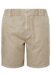 BadRhino Big & Tall Pantalones cortos cargo en marrón piedra efecto lavado