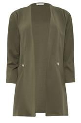 M&Co Khaki Green Textured Jersey Jacket