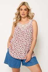 YOURS Plus Size Red Paisley Vest Top | Yours Clothing 3