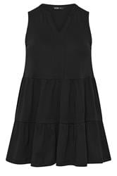 Yours Curve Black Tiered Vest Top