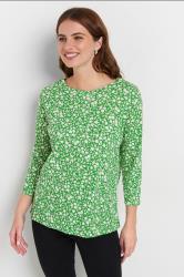 M&Co 3 PACK Green & White Ditsy Floral Cotton Tops | M&Co 2