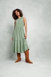 M&Co Sage Green Tiered Midaxi Dress | M&Co 5