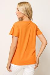 M&Co Orange Cotton Frill Sleeve Blouse| M&Co 2
