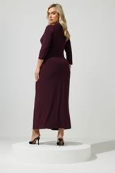 YOURS LONDON Plus Size Purple Maxi Drape Dress | Yours Clothing 2