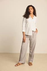 M&Co Natural Brown Wide Leg Linen Trousers | M&Co 3
