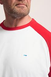 BadRhino Big & Tall Red & White Extra Long Raglan T-Shirt | BadRhino 4