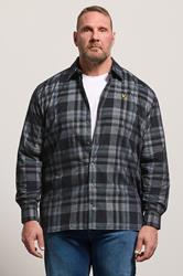 LYLE & SCOTT Big & Tall Black & White Check Shirt | BadRhino 3