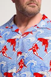 BadRhino Big & Tall Blue Koi Fish Print Shirt | BadRhino 5