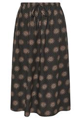 LIMITED COLLECTION Plus Size Dark Brown Sun Print Linen Maxi Skirt | Yours Clothing 6