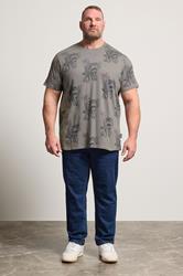 BadRhino Big & Tall Grey Tiger Graphic T-Shirt | BadRhino 1