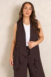 EVANS Plus Size Brown Waterfall Waistcoat | Evans 3