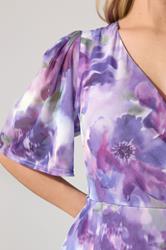 YOURS LONDON Plus Size Purple Floral Wrap Ruffle Hem Dress | Yours Clothing 4