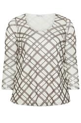 YOURS LONDON Curve Ivory White & Brown Check Top