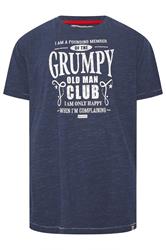D555 Big & Tall Navy Blue 'Grumpy Man' Graphic T-Shirt | BadRhino 2
