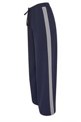 PixieGirl Petite Women's Navy Blue Side Stripe Wide Leg Trousers | PixieGirl 5