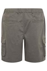 KAM Big & Tall Slate Grey Elastic Waist Cargo Shorts | BadRhino 4